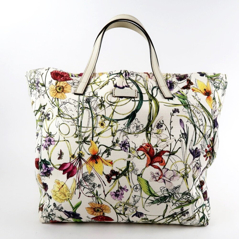 GUCCI Flora Flower Tote Bag Floral Handbag